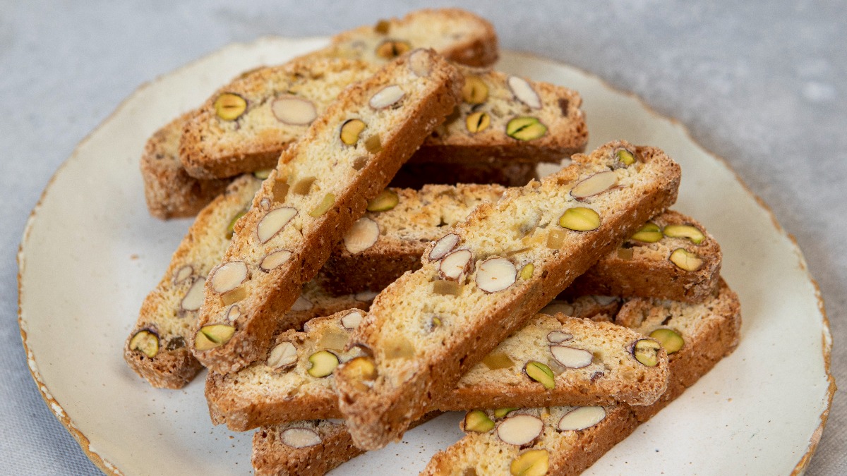 Biscottis de almendras y damascos turcos